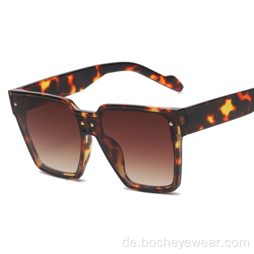 Modische Herren- und Damen-Quadratmeter-Nagel-Sonnenbrille Damen bunter großer Rahmen GLÄNZENDE SONNENBRILLE grenzüberschreitende Street Shoo